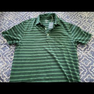 J. Crew Striped Green Garment-Dyed Men’s Polo